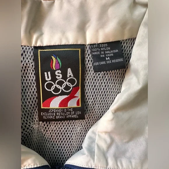 Vintage JC Penny 90s USA Olympic Color block Windbreaker Jacket. Men’s medium. - Picture 3 of 12